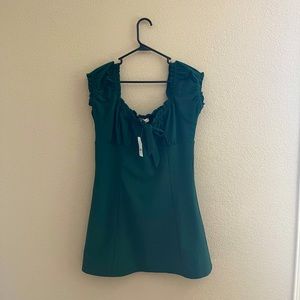Green mini dress